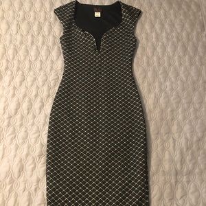 Black and White Gingham Midi Dress